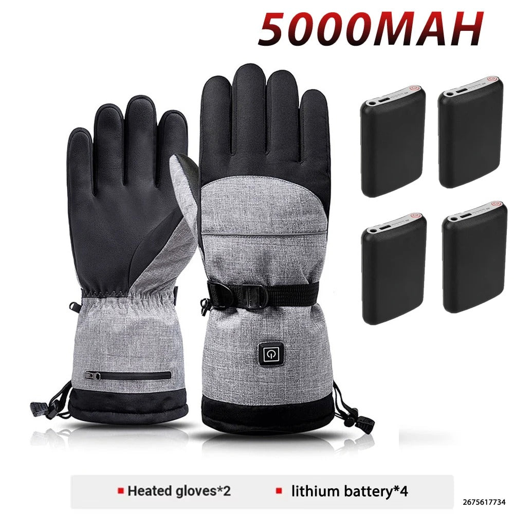 Winter Warm Moto Heated Gloves Rechargeable 5000Mah Ski Electric Heated Gloves