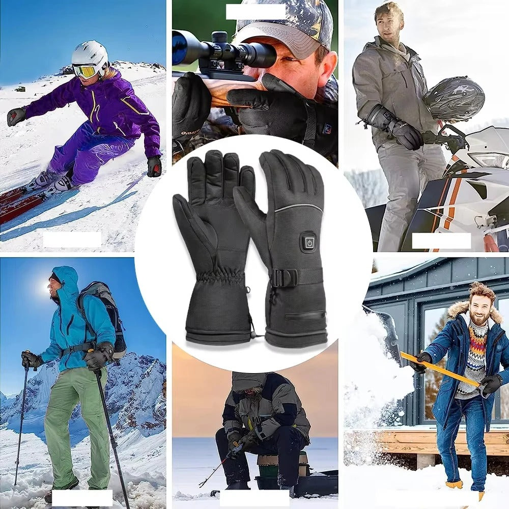 Winter Warm Moto Heated Gloves Rechargeable 5000Mah Ski Electric Heated Gloves