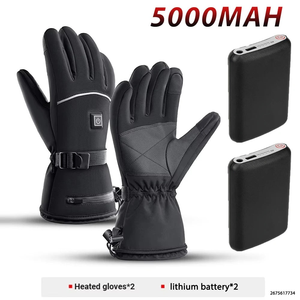 Winter Warm Moto Heated Gloves Rechargeable 5000Mah Ski Electric Heated Gloves